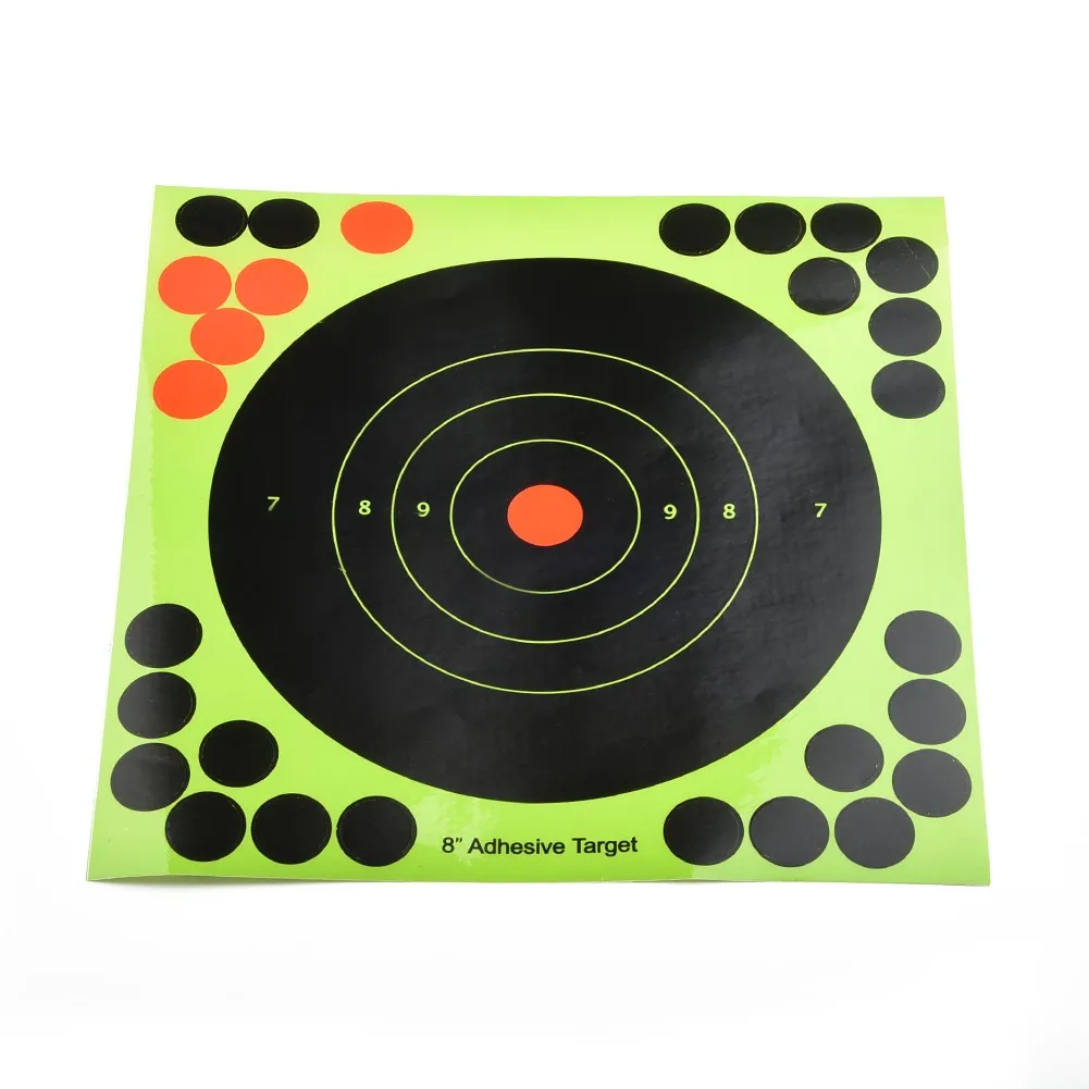 50pcs Target Practice Reactive Glow Shoting Rifle Florescent Papers Glue Reactive Shooting Target Sighting Shoot Accessories
