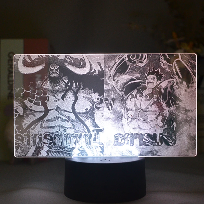 

3d Picture Light One Piece Luffy VS Kaido Led Color Changing Usb Battery Powered Night Lamp Bedroom Decor Nightlight for Kids