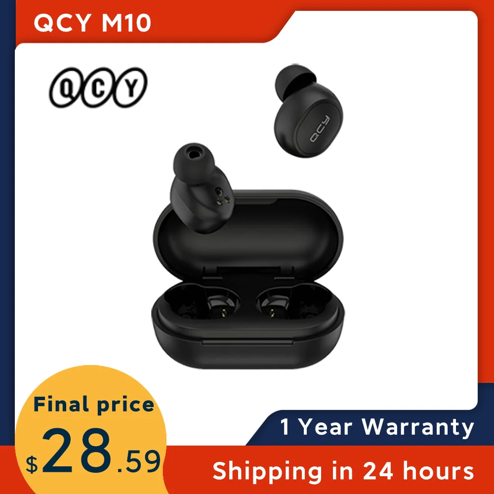 

TWS-наушники Youpin QCY M10, Bluetooth 5,0, водостойкие IPX4