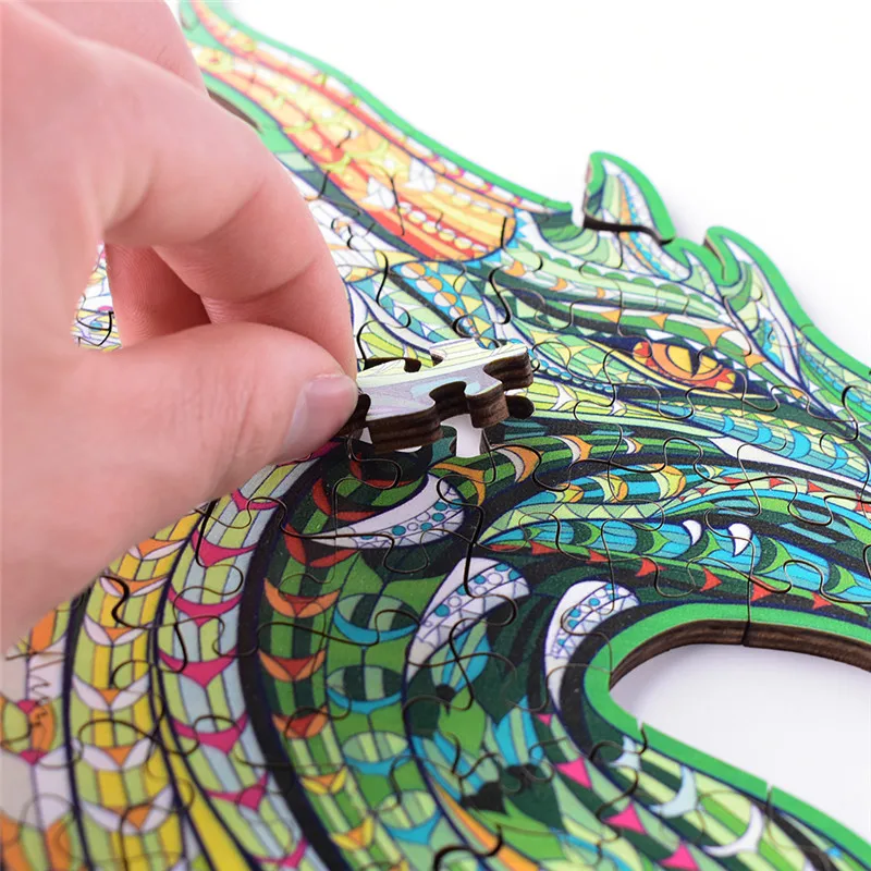 

New Wooden Puzzles Majestic Wolf DIY Puzzle Each Piece Is Animal Shaped Wooden Jigsaw Puzzle The Best Gift For Adults Children