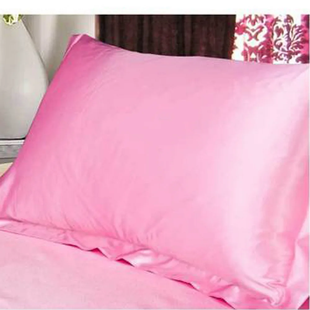 DIDIHOU современный однотонный чехол для подушки сатиновый Шелковый мягкий черный