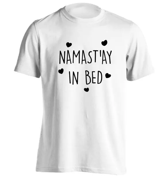 Футболка намастай в постели забавная тренировка сердца ленивый сон усталость