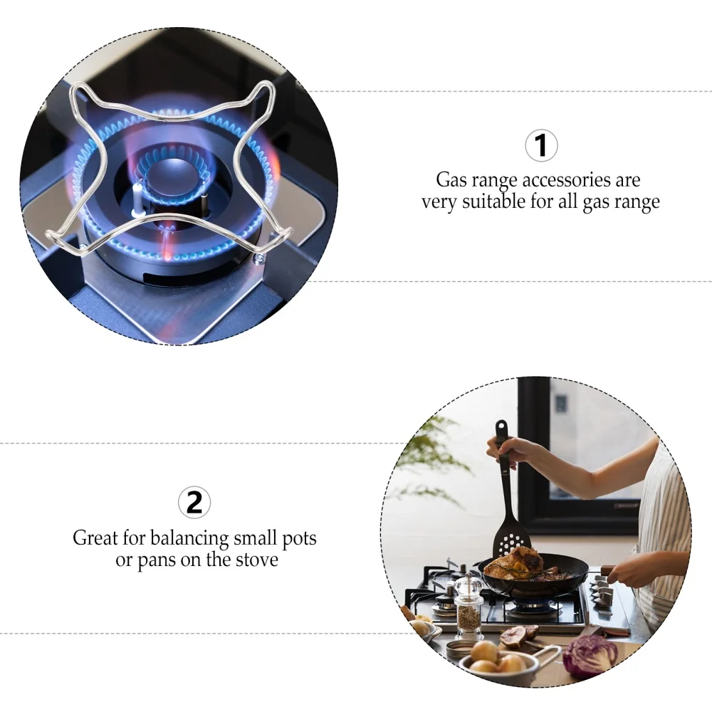 

3pcs Gas Stove Attachment Wok Pan Support Rack Stainless Steel Pot Holder