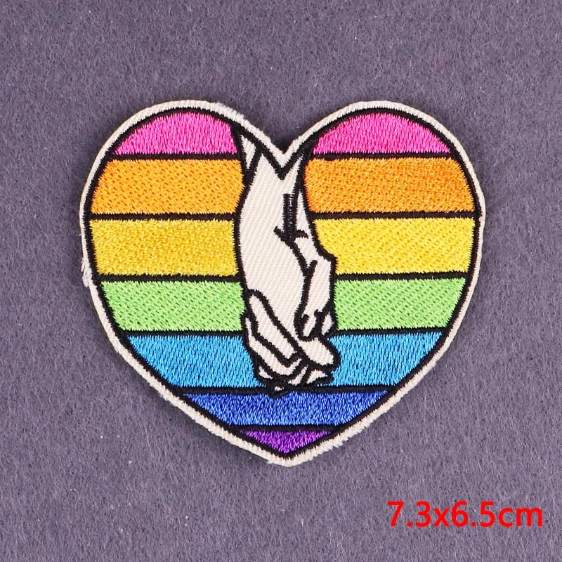 Патчи гей-персонажей ЛГБТ патчи с утюгом красочные радужные вышитые для джинсов