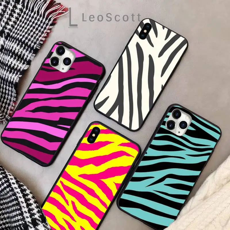 

Luxury Trend Zebra Print Phone Case for iPhone 11 12 pro XS MAX 8 7 6 6S Plus X 5S SE 2020 XR Soft silicone cover shell