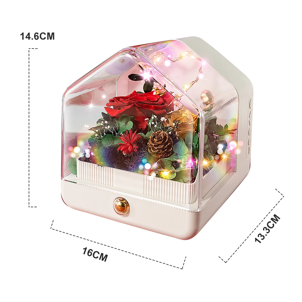 

Valentine's day Romantic Full House Eternal Flower Bluetooth Audio Speaker Light LED Night Light Wedding Party Holiday Lamps