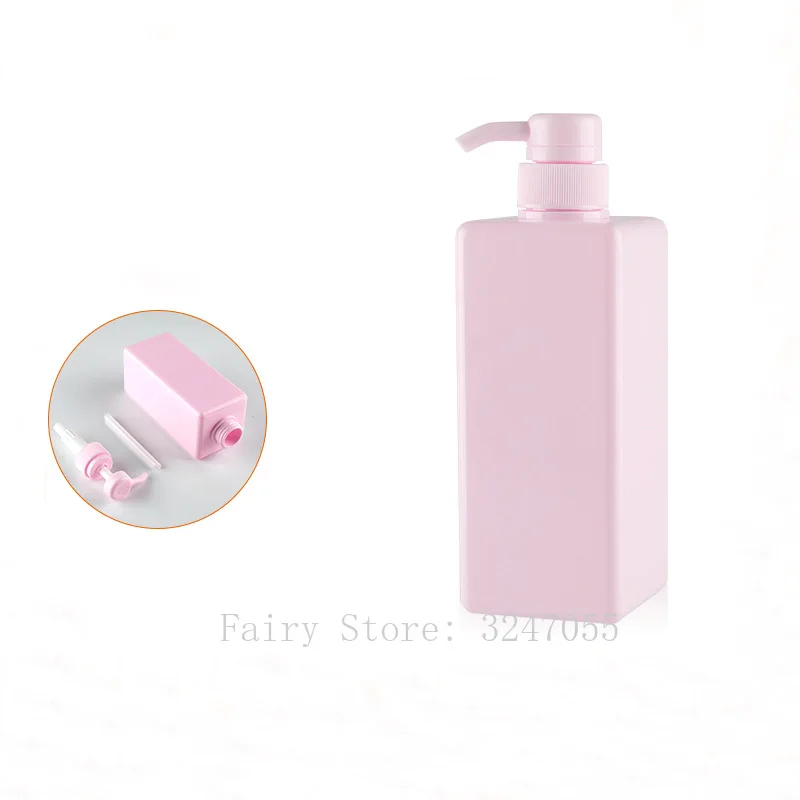 650ML 10 stücke Leere Rosa PETG Platz Shampoo Nachfüllbare Flasche, Tragbare Reise Körper Lotion Pumpe Container, kosmetik Toner Paket