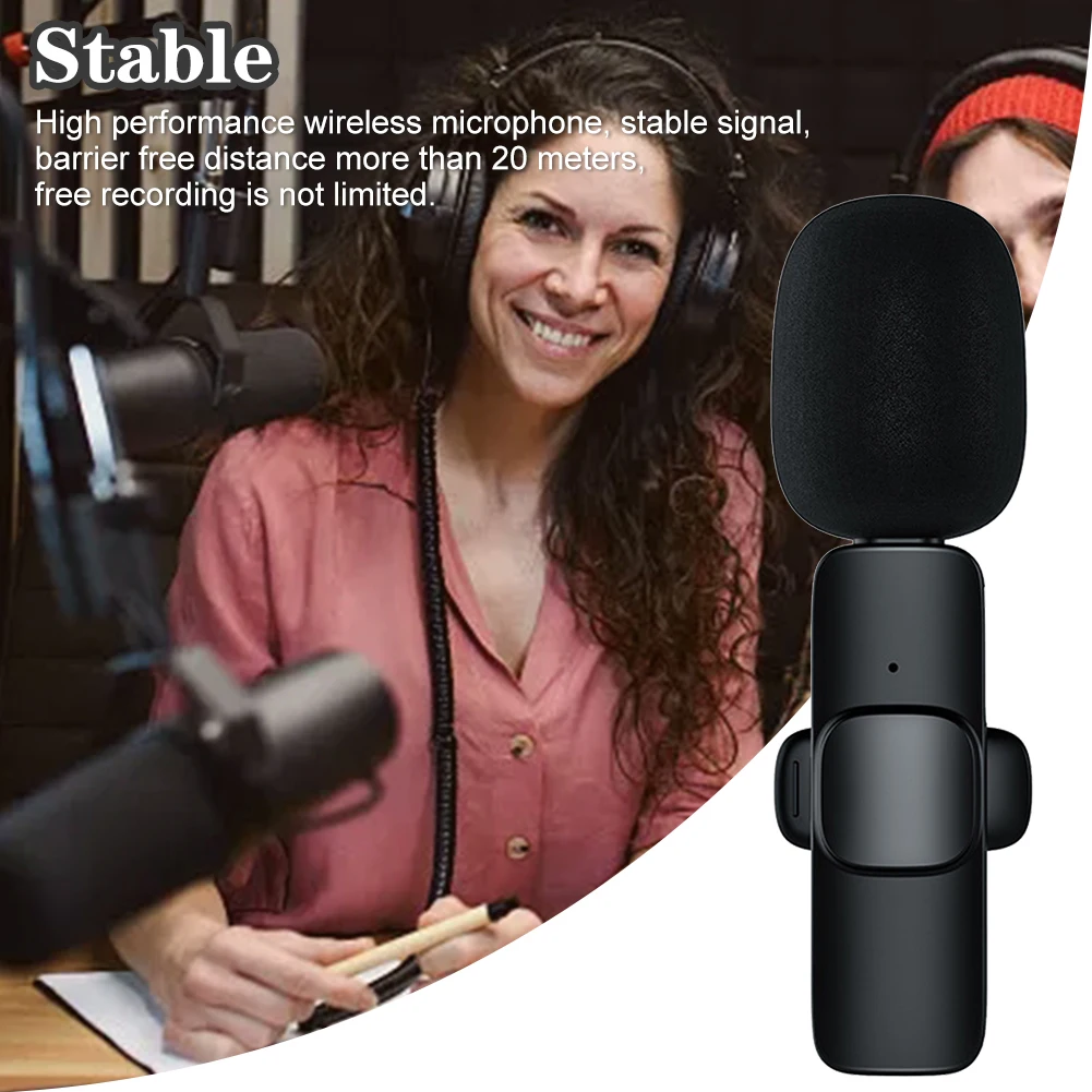 

Уличный петличный беспроводной микрофон типа C с зажимом для прямого эфира с шумоподавлением