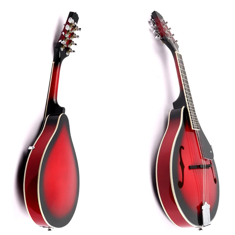 

8-String Basswood Sunburst Mandolin Musical Instrument with Rosewood Steel String Mandolin Stringed Instrument Adjustable Bridge