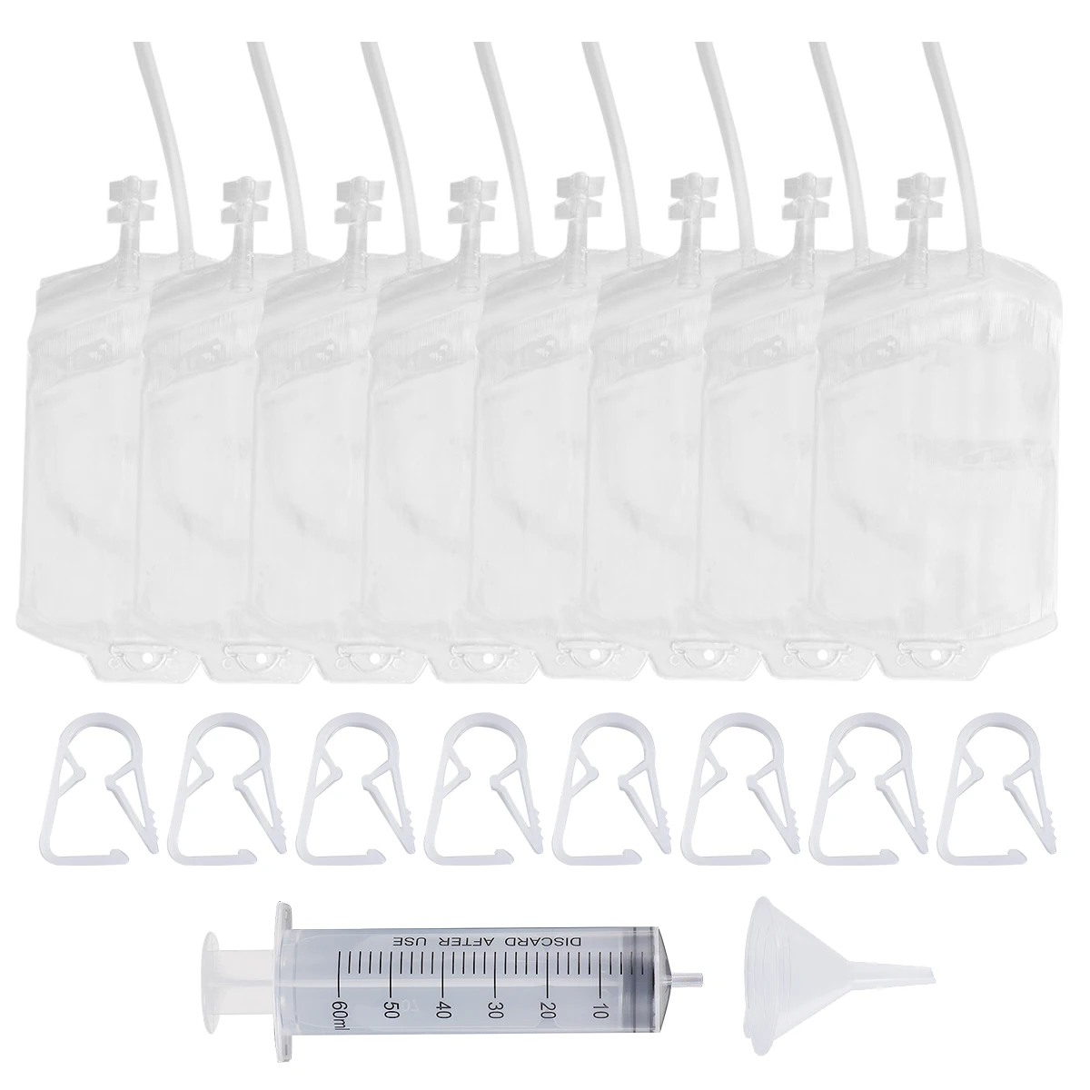 

18 Pcs Halloween Double Tube Blood Bags Halloween Party Drink Containers