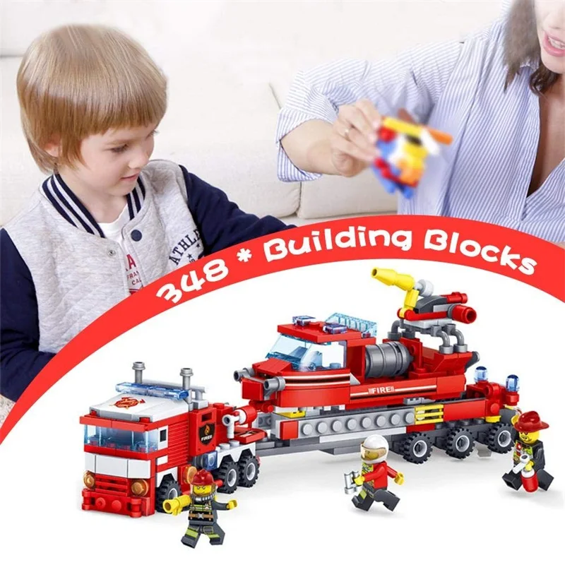 348 шт Совместимость legoed City пожарная станция комплект Пожарника строительные