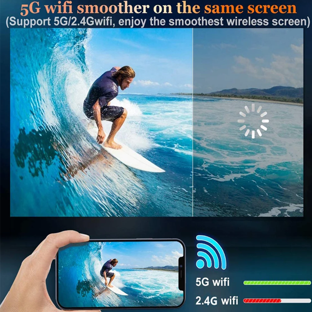 CRENOVA C55 полный HD 1080P проектор Android WiFi LED проектор Нативный 1920 x 3D домашний кинотеатр смартфон Бимер 