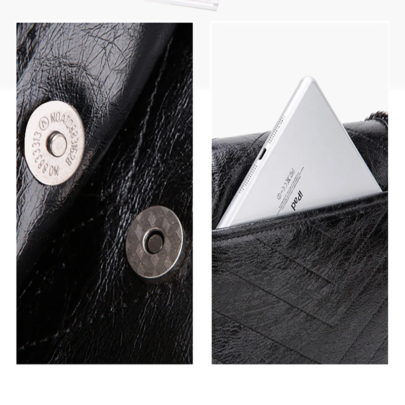 

2021 new fashion cowhide handbag oil wax cowhide ladies bag chain messenger bag multi-purpose one-shoulder diamond hobo bag