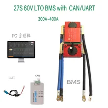 27S 60V LTO BMS 300A400A with Bluetooth phone APP RS485 CANbus NTC UART GPS for LTO Batteries 2.3V 2.4V connected in 27 series