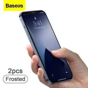 baseus 2pcs 0 25mm screen protector for iphone 12 pro max mini full cover frosted tempered glass for iphone 12pro max glass film free global shipping
