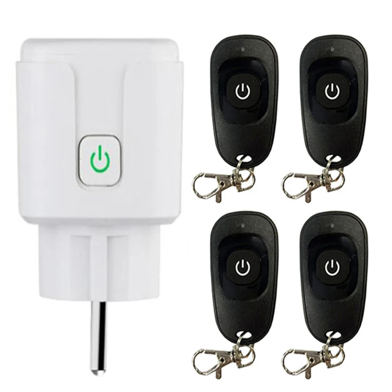 433MHZ AC 110V 220V RF Wireless Remote Control Switch Socket Power EU Electrical Outlet 20m Transmitter