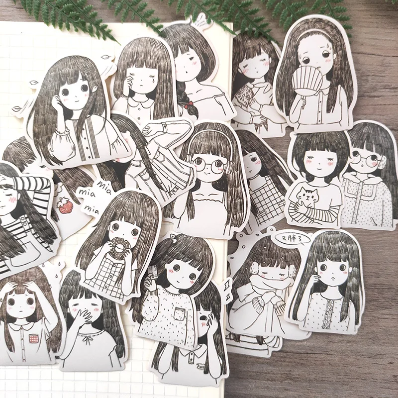 Симпатичные черно белые длинные наклейки для девочек сделай сам скрапбукинга