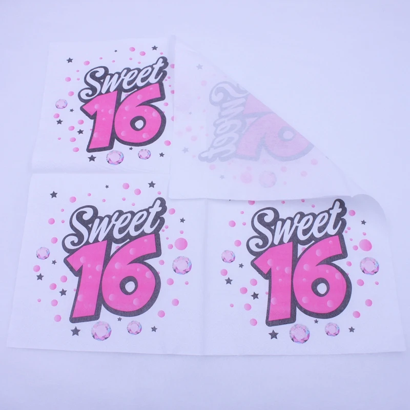 [RainLoong] Happy Birthday Sweet 16 салфетка для вечерние ткани украшение салфеток Декор