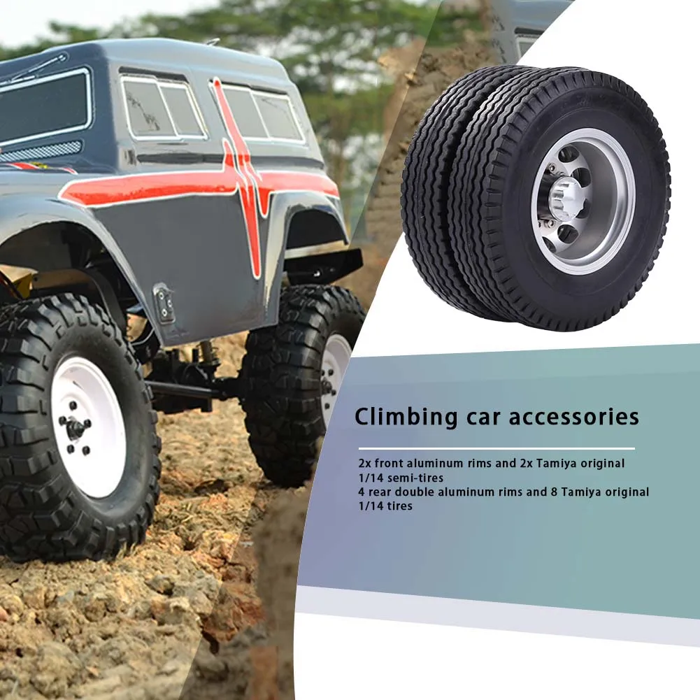 Ступица заднего колеса с покрышкой для Tamiya 1/14 RC трактора прицепа грузовика 2 шт.