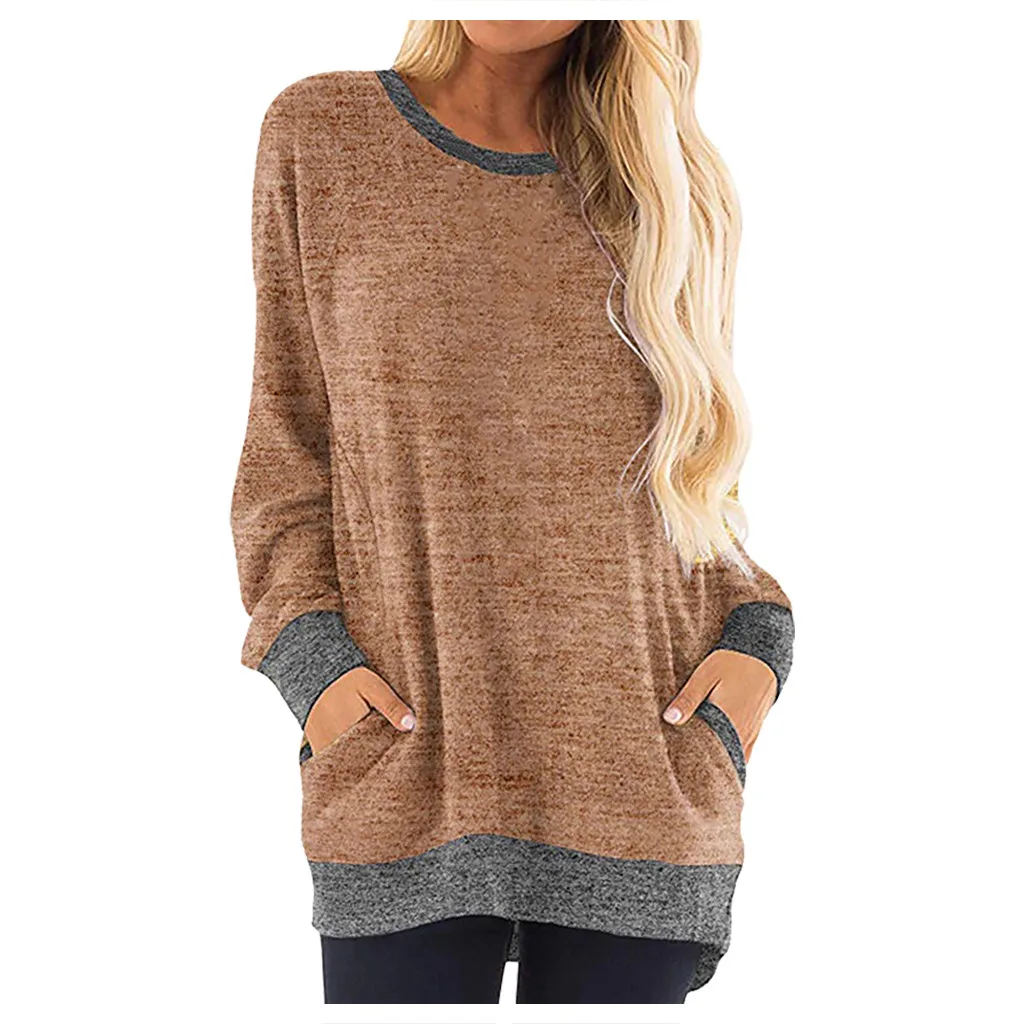 # Z20 2020 Весенняя женская футболка с круглым вырезом и карманами футболки длинным