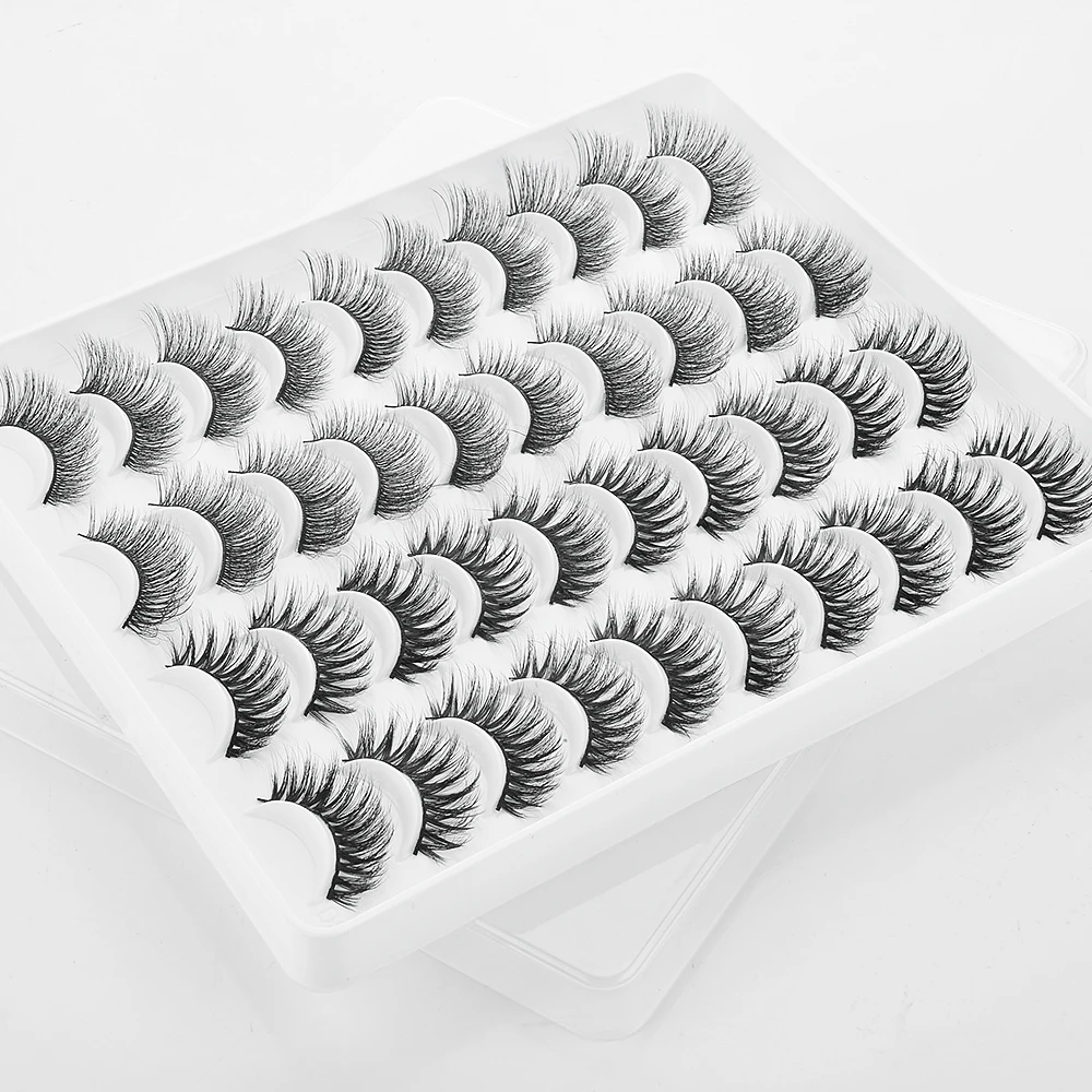 20 пар 3D Мягкие норковые накладные ресницы ручная работа пушистые длинные