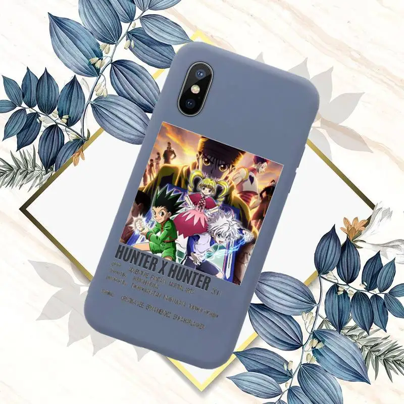 

Hunter x hunter Anime mobile Phone Case Candy Color for iPhone 6 7 8 11 12 s mini pro X XS XR MAX Plus