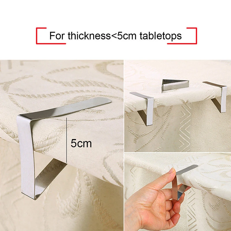 

HOT Adjustable stainless steel table cloth triangle clip table cover holder cloth clip party Gallery home garden supplies