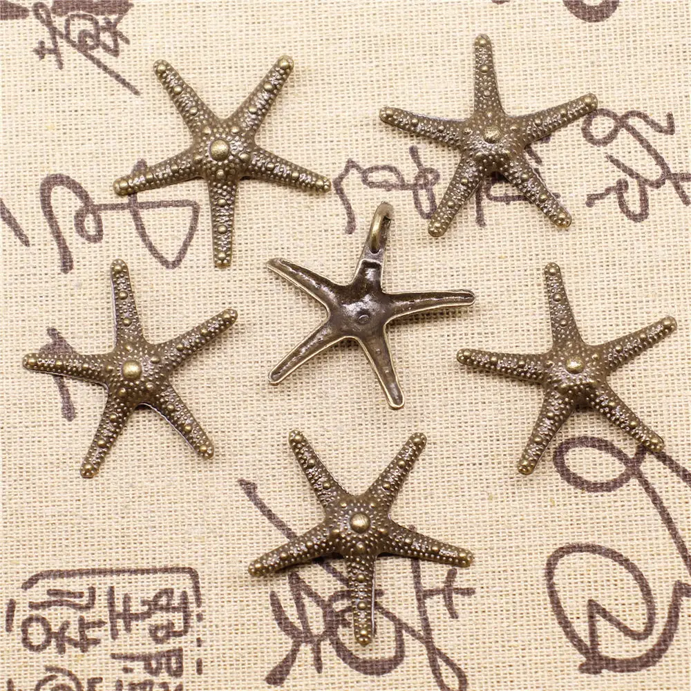 

Charm For Making Jewelry Pendants Antique Bronze Color Starfish 35x35mm 5pcs