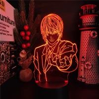 death note yagami light 3d led anime lamp nightlights 7 color changing table lampara for home decor