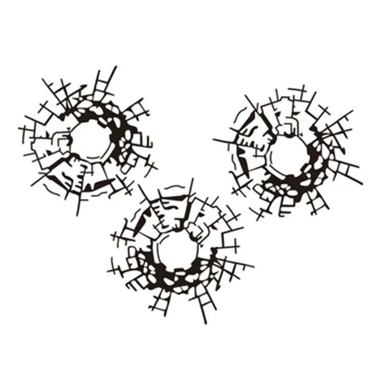 

L9BC 3Pcs/Set 18cm*13.5cm Bullet Holes Glass Art Car Stickers Car-styling Decal