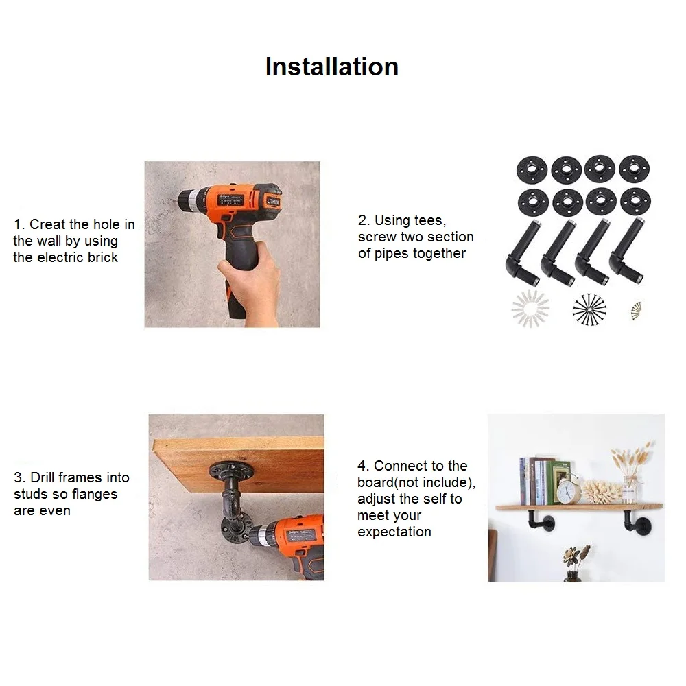 2 шт. промышленный сделай сам л труба для супермаркетов открытого типа дерево