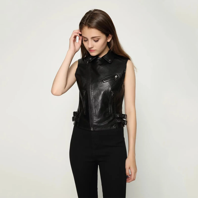 Куртка бомбер TMODA247 женская из искусственной кожи модный жилет мотоциклетная