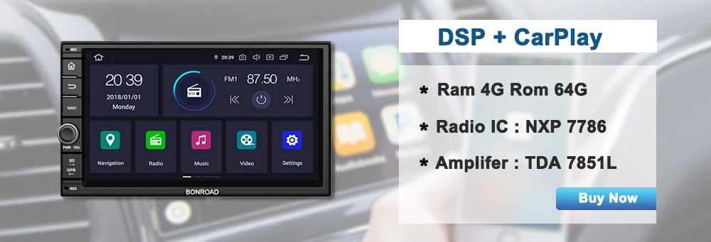 Bonroad " 2Din Android 9,0 Ram 4G Rom 64 G емкостный сенсорный экран четырехъядерный Автомобиль Радио Rds GPS навигация ПК планшет bluetooth