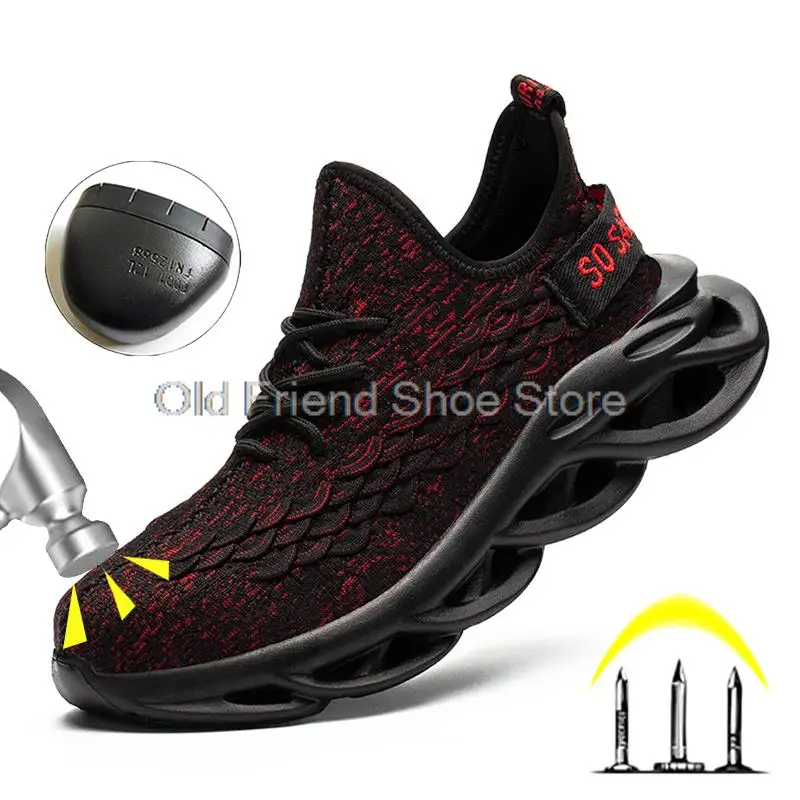 

Легкие рабочие защитные ботинки, мужская обувь, Осенние удобные рабочие кроссовки со стальным носком и защитой от ударов, Мужская Защитная ...