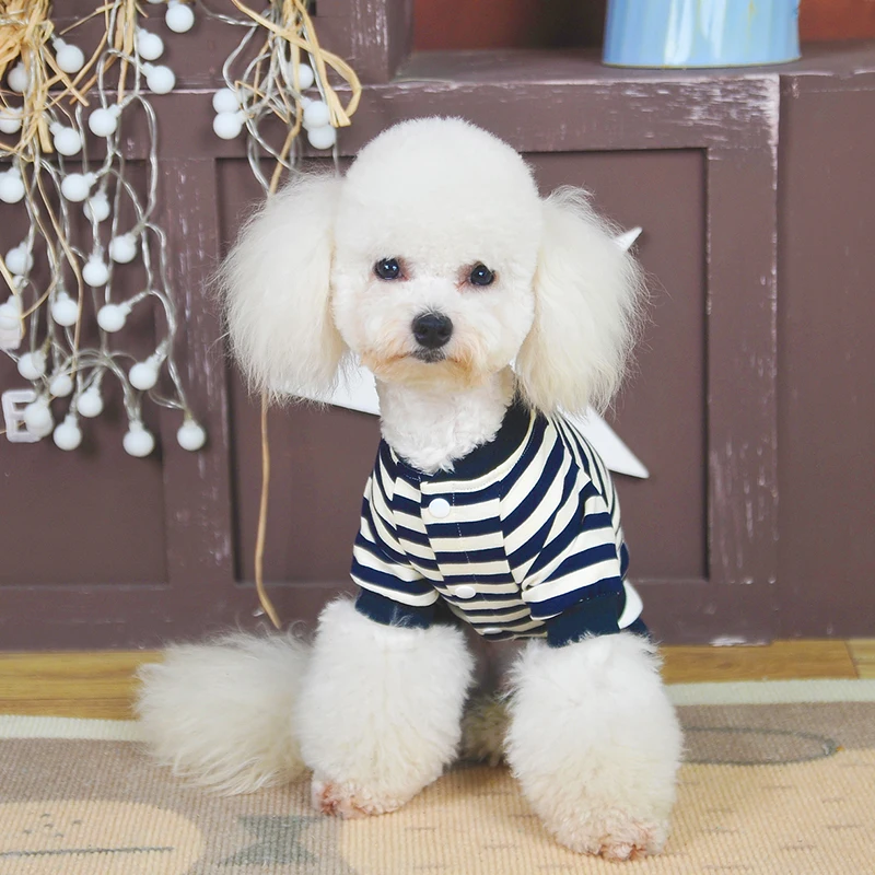 Одежда для собак в полоску и ковбойский комбинезон из чистого хлопка щенков на