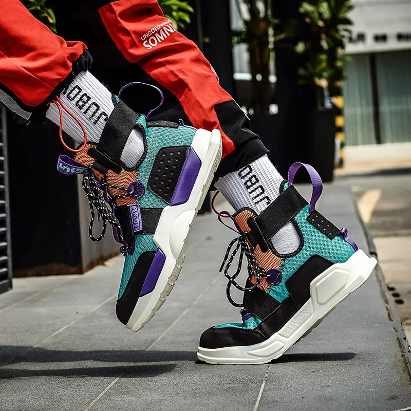 

Fashion Men's Running Shoes Wild Couple Casual Sports High-top Shoes Comfortable Lightweight Men Sneakers Breathable Tide Shoes