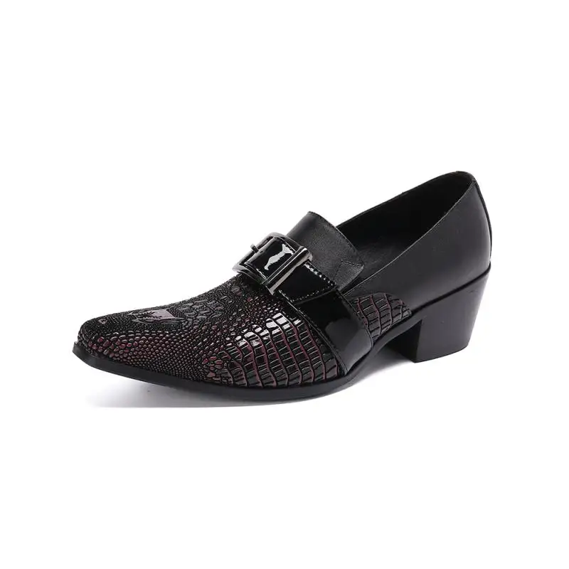 Новинка Роскошные мужские кожаные туфли ручной работы с тиснением под крокодила