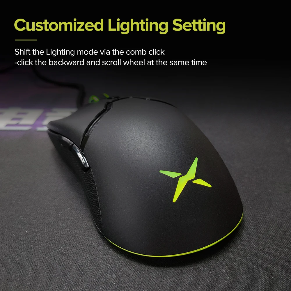 

New M800 RGB Wired Gaming Mouse 12400-16000 DPI 58g Lightweight Ergonomic 1000Hz Mice with Soft rope Cable For Computer Gamer