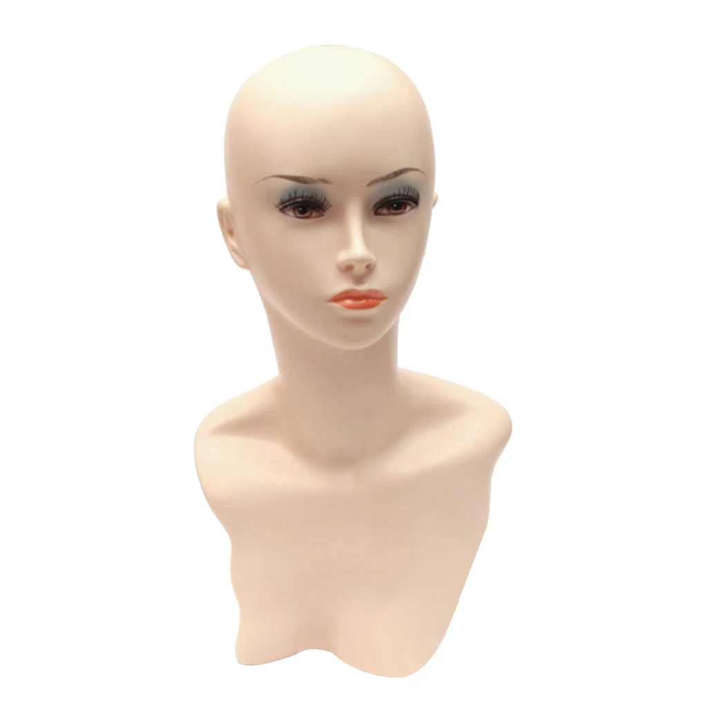 Female Mannequin Head Model Torso Plastic Dress Form with Stand Wig Hat Display Glasses Holder |