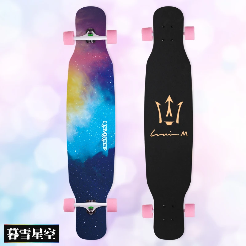 MS414 Dream Ⅰ 107 см/42 дюйма многоцветная печать Griptape dancing Street Longboard Abec-9 высокоскоростной хромированный стальной подшипник - Цвет: 18