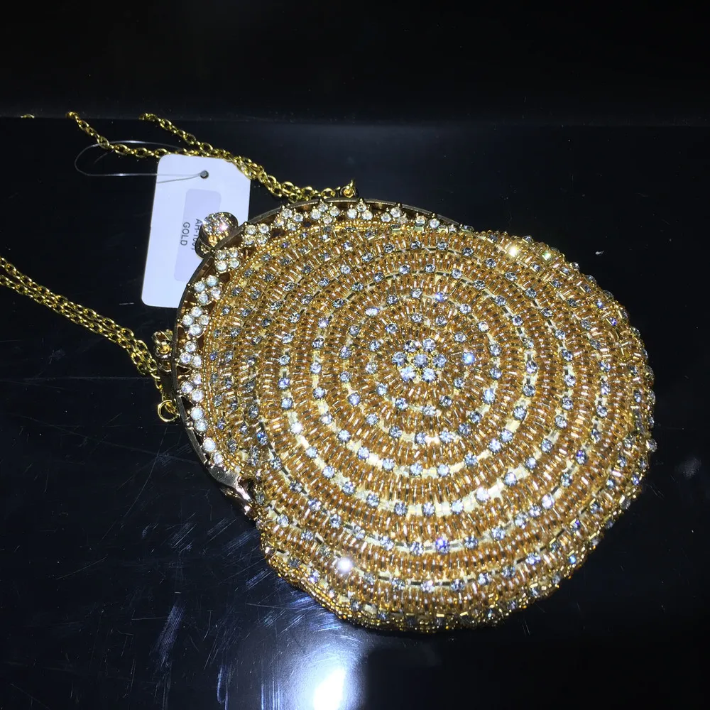 XIYUAN Золотой блестящий Блестящий клатч с множеством бриллиантов кошелек для