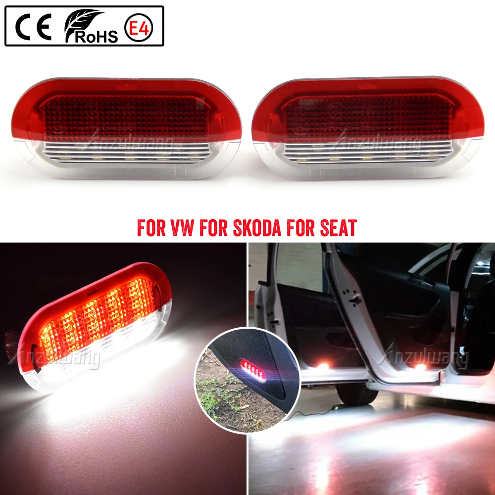 

2PCS LED Courtesy Door Welcome Light for VW Golf MK3 MK4 Beetle Jetta Bora Polo Sharan Vento Touran Skoda Octavia Car Styling