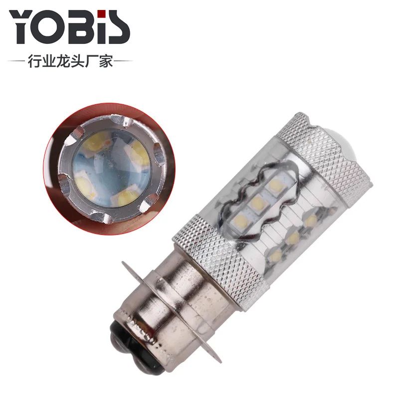 Светодиодный фонарь для мотоцикла P15D 80W одиночный коготь 2828 Высокая мощность 16smd высокая яркость H6 лампа