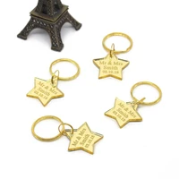 30 pcs personalized laser engraved gold mirror star keychain birthday party favors customized baby shwer gifts souvenirs keyring