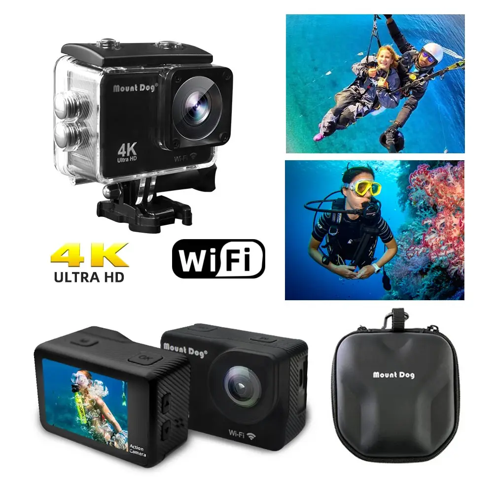 Go 2." HD Pro 4K Экшн Камера водонепроницаемый чехол аксессуары DVR самописец спорт видео Wi-Fi дистанционное управление камера