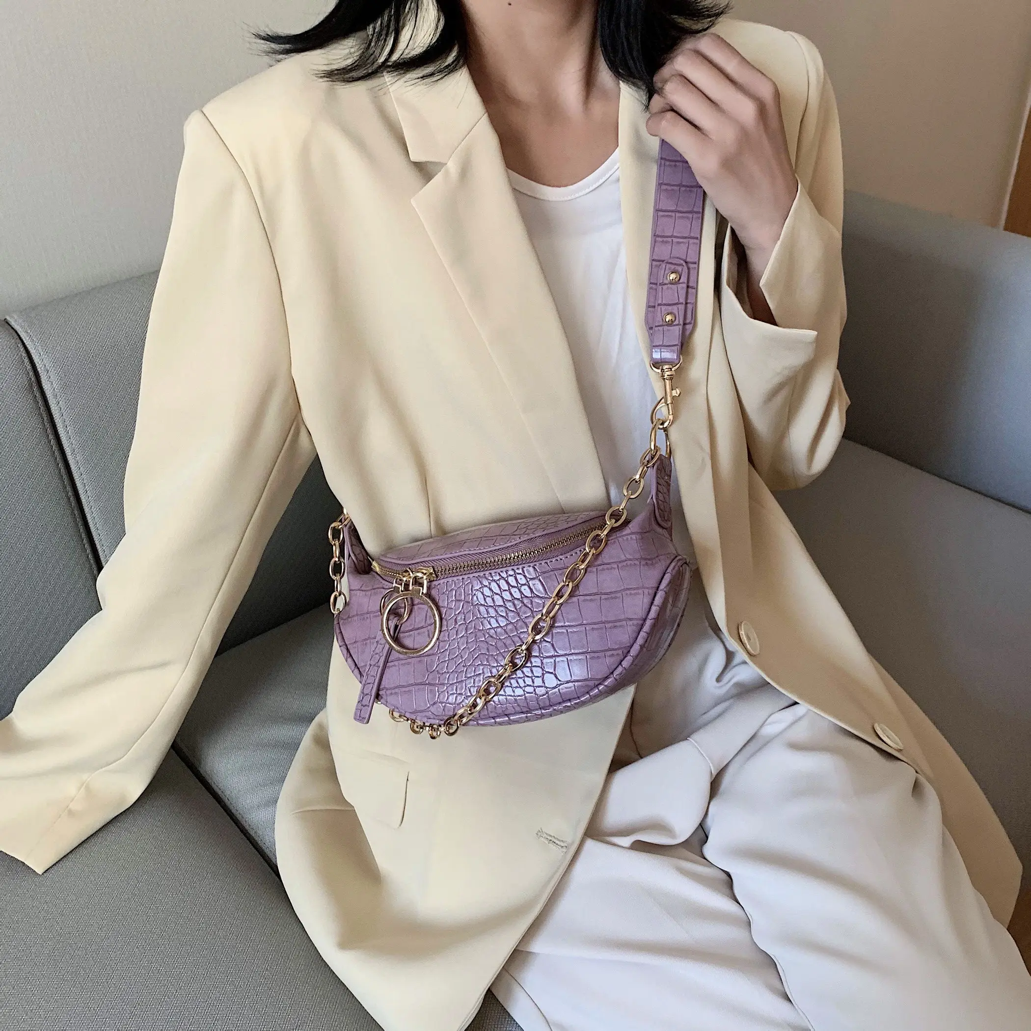 Простая модная маленькая сумка через плечо из искусственной кожи для женщин 2021