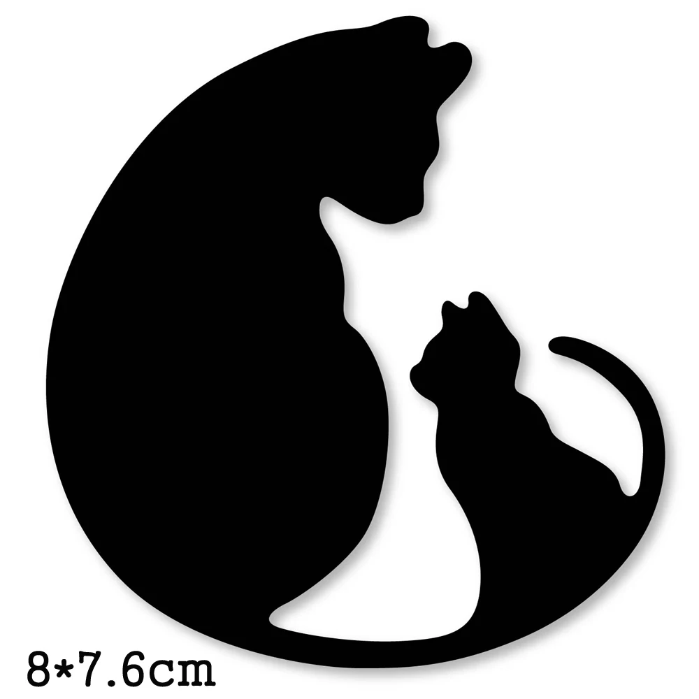 Металлическая режущая штамповка кошка мать и ребенок 2020 Новое Ремесло