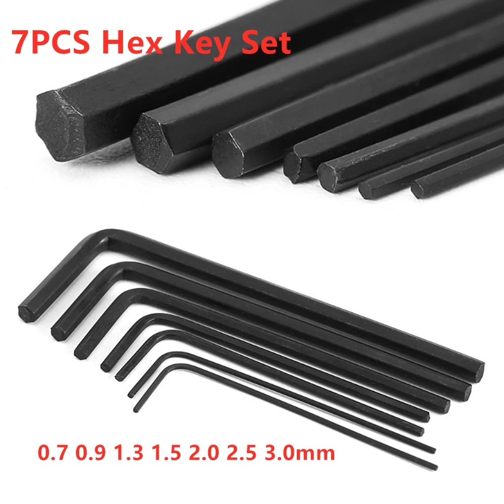 

7Pcs/set 0.7mm/0.9/1.3/1.5/2/2.5/3mm Mini Micro Hexagon Hex Allen Key Set Wrench Screwdriver Tool Kit