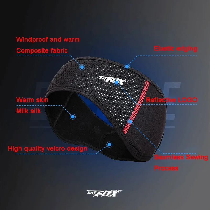 BATFOX Мужская и Женская флисовая велосипедная повязка на голову наушники для бега