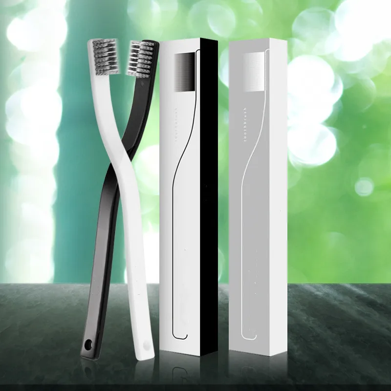 Новая спиральная щетка Bamboo Charcoal зубная щетка для взрослых черная и белая картонная зубная щетка для взрослых Мягкая зубная щетка для волос